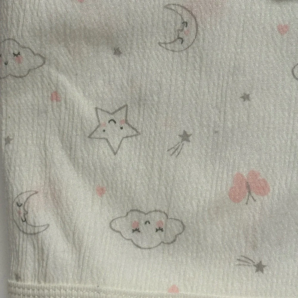 Carters Baby Girl Swaddle Swaddling Blanket Moon Pink Stars Clouds Size 35x35